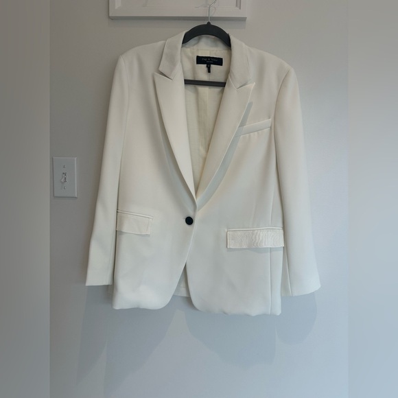 rag & bone Jackets & Blazers - Rag & Bone Ivory Blazer with Grosgrain Trim